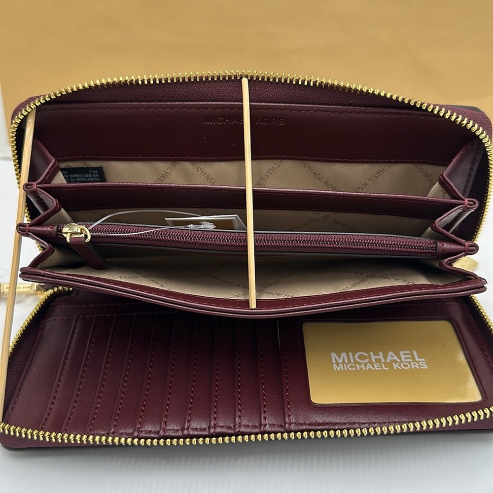 MICHAEL KORS Leather Large Continental Wristlet Phone Case Wallet Exotic Print - Picture 6 of 14